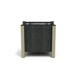 Jardinière rectangulaire Floralu en IPRA et Aluminium laqué Sable clair – 61 x 40 x 60 cm