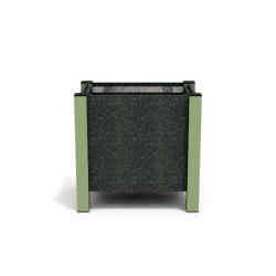 Jardinière rectangulaire Floralu en IPRA et Aluminium laqué Vert Sauge – 61 x 40 x 60 cm