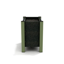 Jardinière rectangulaire Floralu en IPRA et Aluminium laqué Vert Sauge – 61 x 40 x 60 cm