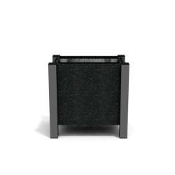 Jardinière rectangulaire Floralu en IPRA et Aluminium laqué Noir – 61 x 40 x 60 cm