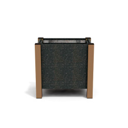 Jardinière rectangulaire Floralu en IPRA et Aluminium laqué Terre Battue – 61 x 40 x 60 cm