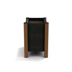 Jardinière rectangulaire Floralu en IPRA et Aluminium laqué Terre Battue – 61 x 40 x 60 cm