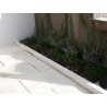 Bordure de jardin en pierre reconstituée adoucie blanc 48 x 7,5 x 10 cm