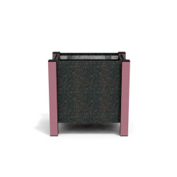 Jardinière rectangulaire Floralu IPRA et Aluminium laqué Rose Poudrée 61x40x60cm