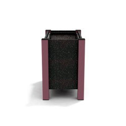 Jardinière rectangulaire Floralu IPRA et Aluminium laqué Rose Poudrée 61x40x60cm