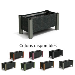 Jardinière rectangulaire Floralu en IPRA et Aluminium laqué Gris Anthracite – 82 x 40 x 40 cm