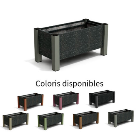 Jardinière rectangulaire Floralu en IPRA et Aluminium laqué Gris Anthracite – 82 x 40 x 40 cm