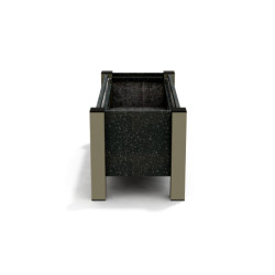 Jardinière rectangulaire Floralu en IPRA et Aluminium laqué Gris Anthracite – 82 x 40 x 40 cm
