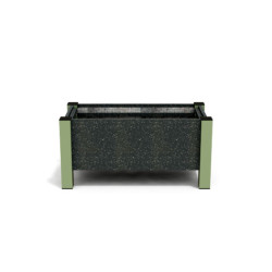 Jardinière rectangulaire Floralu en IPRA et Aluminium laqué Vert Sauge – 82 x 40 x 40 cm