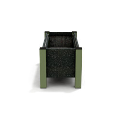 Jardinière rectangulaire Floralu en IPRA et Aluminium laqué Vert Sauge – 82 x 40 x 40 cm