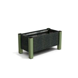 Jardinière rectangulaire Floralu en IPRA et Aluminium laqué Vert Sauge – 82 x 40 x 40 cm