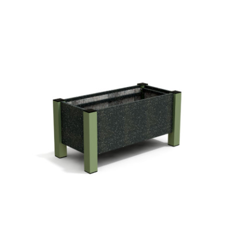 Jardinière rectangulaire Floralu en IPRA et Aluminium laqué Vert Sauge – 82 x 40 x 40 cm