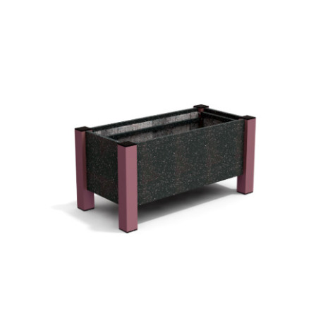 Jardinière rectangulaire Floralu en IPRA et Aluminium laqué Rose Poudrée – 82 x 40 x 40 cm