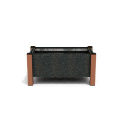 Jardinière rectangulaire Floralu en IPRA et Aluminium laqué Rouille – 82 x 40 x 40 cm