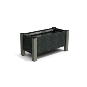 Jardinière rectangulaire Floralu en IPRA et Aluminium laqué Noir – 82 x 40 x 40 cm