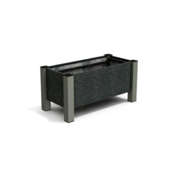 Jardinière rectangulaire Floralu en IPRA et Aluminium laqué Noir – 82 x 40 x 40 cm