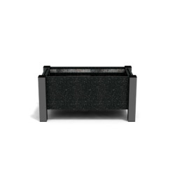 Jardinière rectangulaire Floralu en IPRA et Aluminium laqué Noir – 82 x 40 x 40 cm