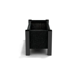 Jardinière rectangulaire Floralu en IPRA et Aluminium laqué Noir – 82 x 40 x 40 cm