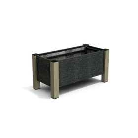 Jardinière rectangulaire Floralu en IPRA et Aluminium laqué Sable clair – 82 x 40 x 40 cm