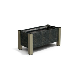 Jardinière rectangulaire Floralu en IPRA et Aluminium laqué Sable clair – 82 x 40 x 40 cm