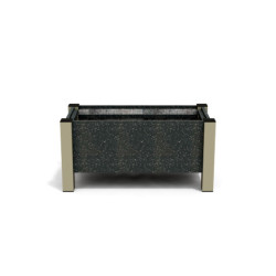 Jardinière rectangulaire Floralu en IPRA et Aluminium laqué Sable clair – 82 x 40 x 40 cm