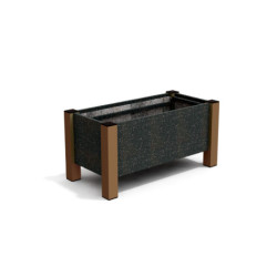 Jardinière rectangulaire Floralu en IPRA et Aluminium laqué Terre Battue – 82 x 40 x 40 cm