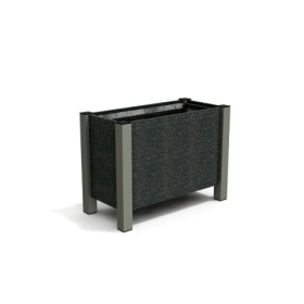 Jardinière rectangulaire Floralu en IPRA et Aluminium laqué Gris Anthracite – 82 x 40 x 60 cm