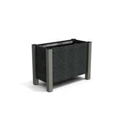 Jardinière rectangulaire Floralu en IPRA et Aluminium laqué Gris Anthracite – 82 x 40 x 60 cm