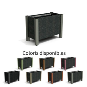 Jardinière rectangulaire Floralu en IPRA et Aluminium laqué Gris Anthracite – 82 x 40 x 60 cm