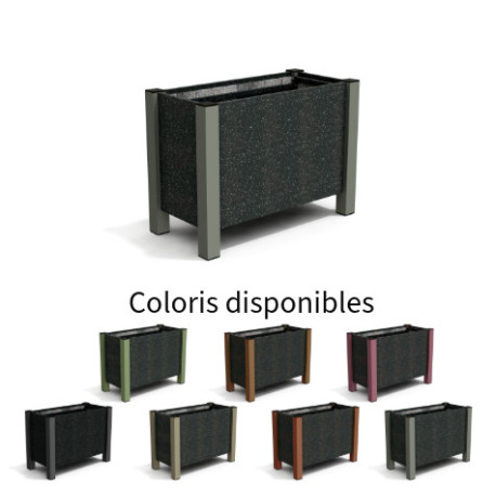 Jardinière rectangulaire Floralu en IPRA et Aluminium laqué Gris Anthracite – 82 x 40 x 60 cm