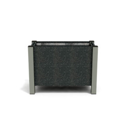 Jardinière rectangulaire Floralu en IPRA et Aluminium laqué Gris Anthracite – 82 x 40 x 60 cm