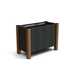 Jardinière rectangulaire Floralu en IPRA et Aluminium laqué Rouille – 82 x 40 x 60 cm