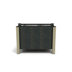 Jardinière rectangulaire Floralu en IPRA et Aluminium laqué Sable clair – 82 x 40 x 60 cm