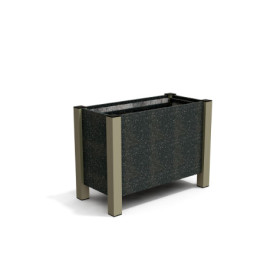 Jardinière rectangulaire Floralu en IPRA et Aluminium laqué Sable clair – 82 x 40 x 60 cm