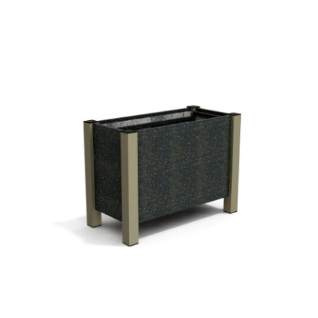 Jardinière rectangulaire Floralu en IPRA et Aluminium laqué Sable clair – 82 x 40 x 60 cm