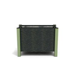 Jardinière rectangulaire Floralu en IPRA et Aluminium laqué Vert Sauge – 82 x 40 x 60 cm