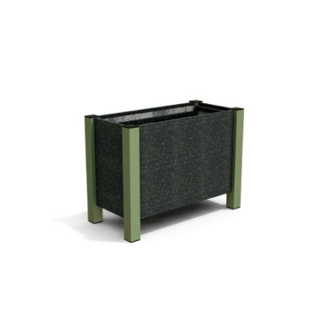 Jardinière rectangulaire Floralu en IPRA et Aluminium laqué Vert Sauge – 82 x 40 x 60 cm