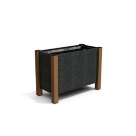 Jardinière rectangulaire Floralu en IPRA et Aluminium laqué Terre Battue – 82 x 40 x 60 cm