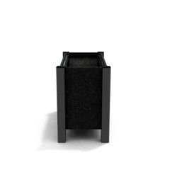 Jardinière rectangulaire Floralu en IPRA et Aluminium laqué Noir – 82 x 40 x 60 cm