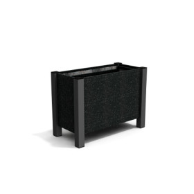Jardinière rectangulaire Floralu en IPRA et Aluminium laqué Noir – 82 x 40 x 60 cm