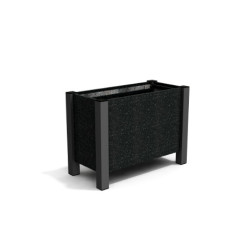 Jardinière rectangulaire Floralu en IPRA et Aluminium laqué Noir – 82 x 40 x 60 cm