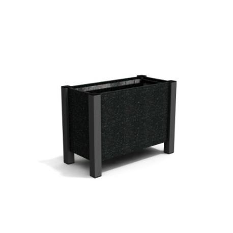 Jardinière rectangulaire Floralu en IPRA et Aluminium laqué Noir – 82 x 40 x 60 cm