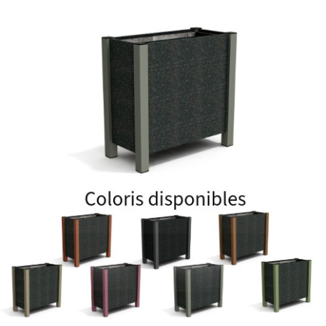 Jardinière rectangulaire Floralu en IPRA et Aluminium laqué Gris Anthracite – 82 x 40 x 80 cm