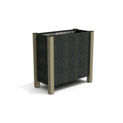 Jardinière rectangulaire Floralu en IPRA et Aluminium laqué Sable clair – 82 x 40 x 80 cm