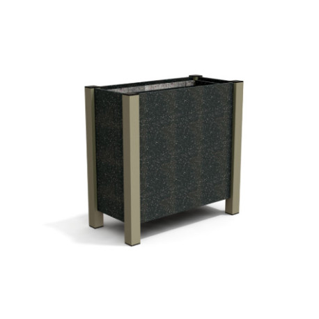 Jardinière rectangulaire Floralu en IPRA et Aluminium laqué Sable clair – 82 x 40 x 80 cm