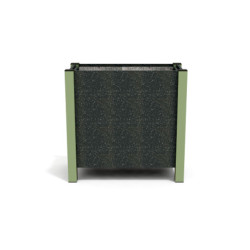 Jardinière rectangulaire Floralu en IPRA et Aluminium laqué Vert Sauge – 82 x 40 x 80 cm