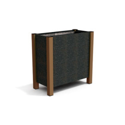 Jardinière rectangulaire Floralu en IPRA et Aluminium laqué Terre Battue – 82 x 40 x 80 cm