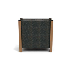 Jardinière rectangulaire Floralu en IPRA et Aluminium laqué Terre Battue – 82 x 40 x 80 cm