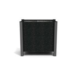 Jardinière rectangulaire Floralu en IPRA et Aluminium laqué Noir – 82 x 40 x 80 cm