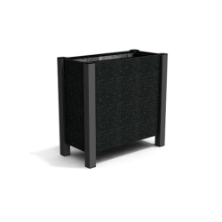 Jardinière rectangulaire Floralu en IPRA et Aluminium laqué Noir – 82 x 40 x 80 cm